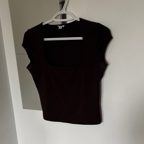 Free W/ Purchase - Garage Square Neck Waist Length Top in Brown - Picture 2 of 8